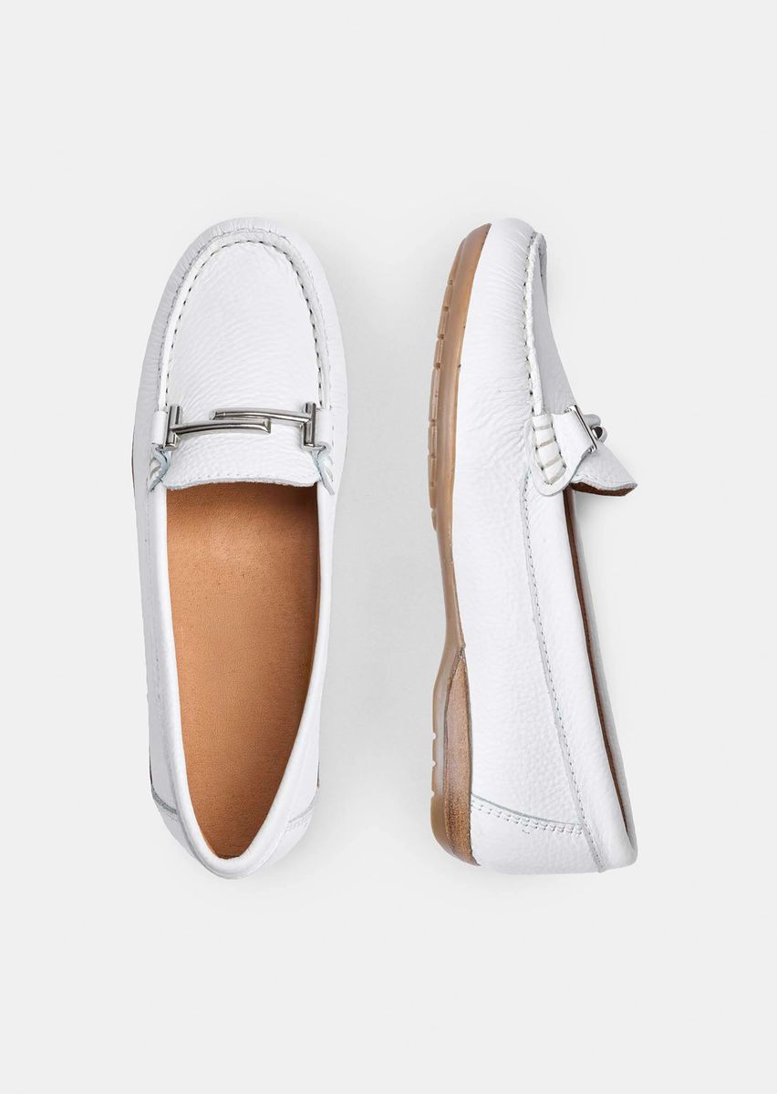 Leder-Loafer mit Metall-Bit