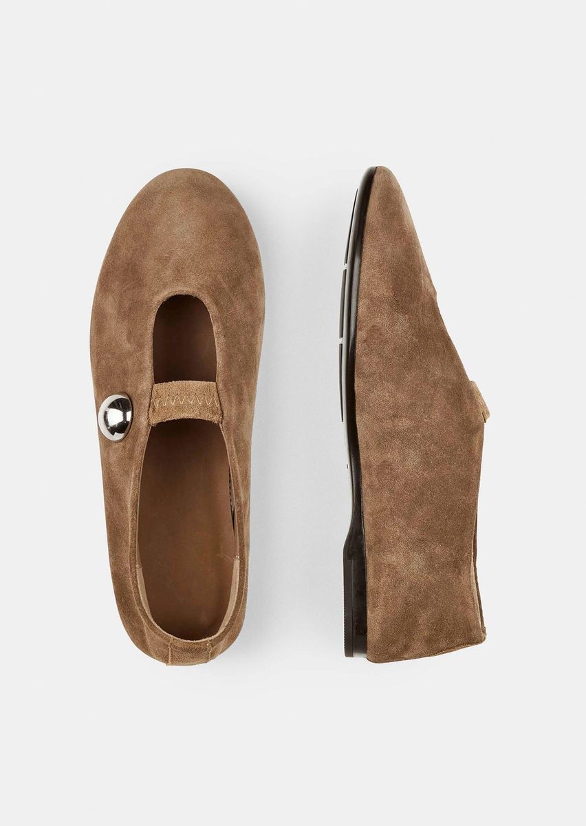 Suede Mary Jane Ballerinas
