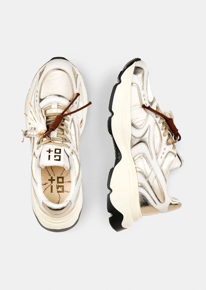 Chunky Sneaker mit Metallic-Quasten