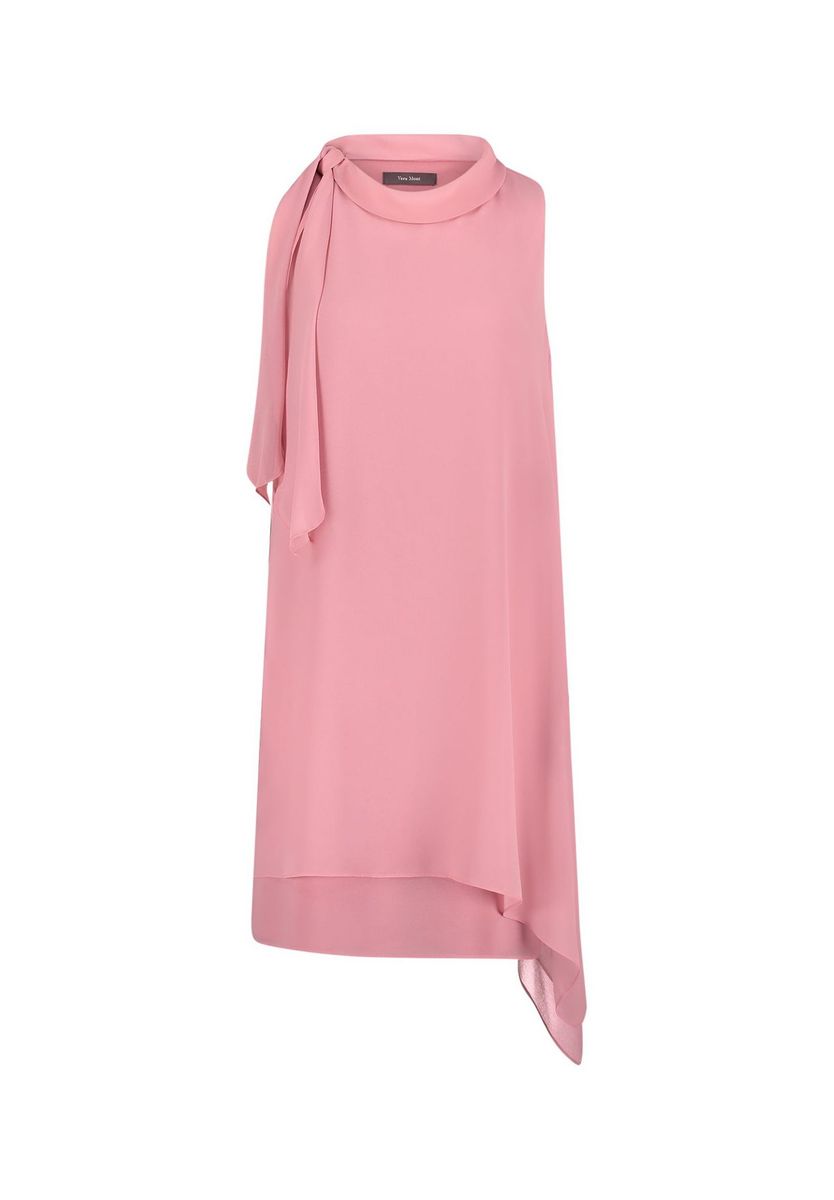 Asymmetrische ärmellose Bluse mit Halsband