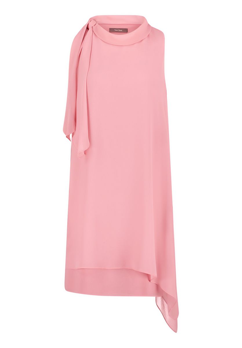 Asymmetrische ärmellose Bluse mit Halsband