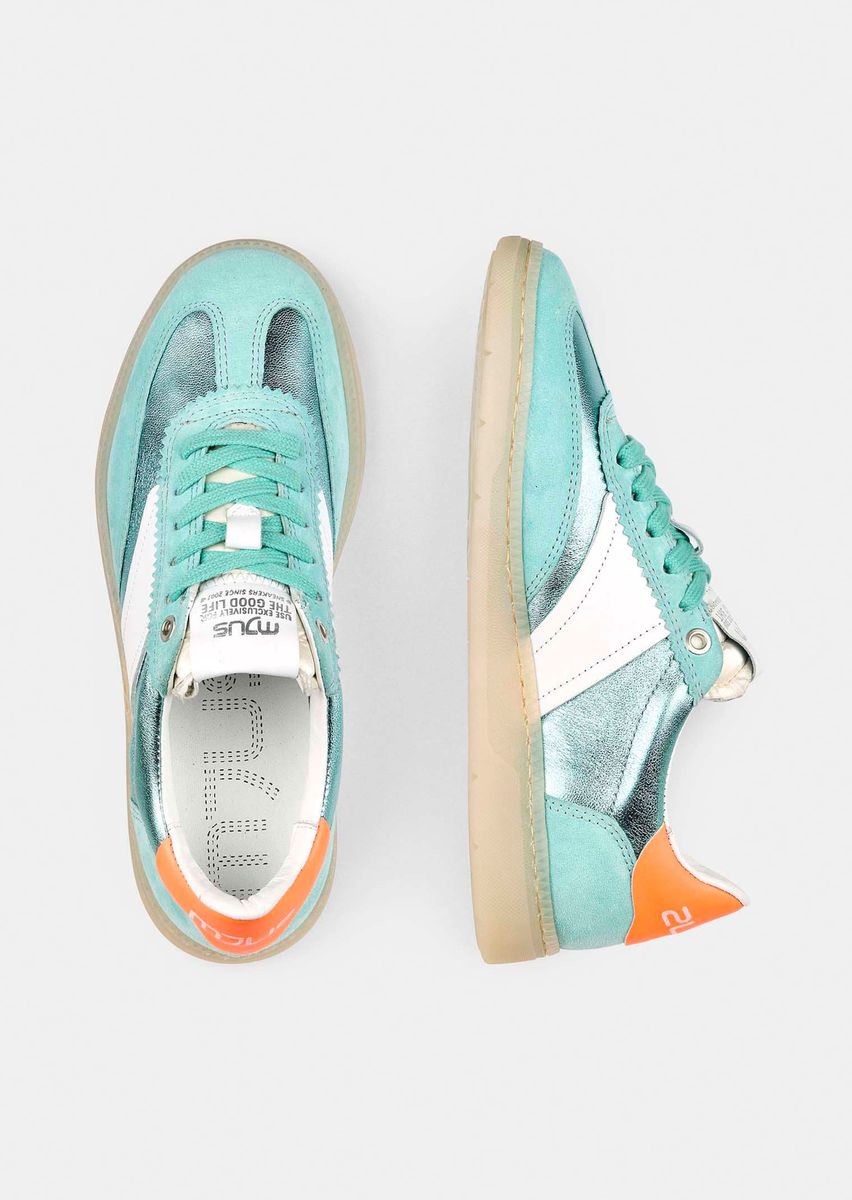Metallic Low-Top Sneaker mit Gummisohle