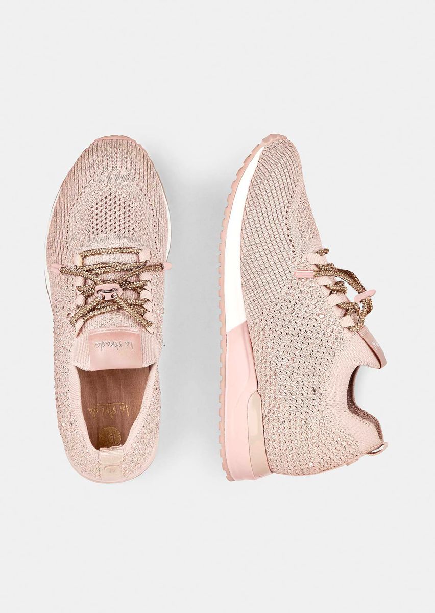 Glitzernder Strick-Sneaker mit Schnellschnürsystem