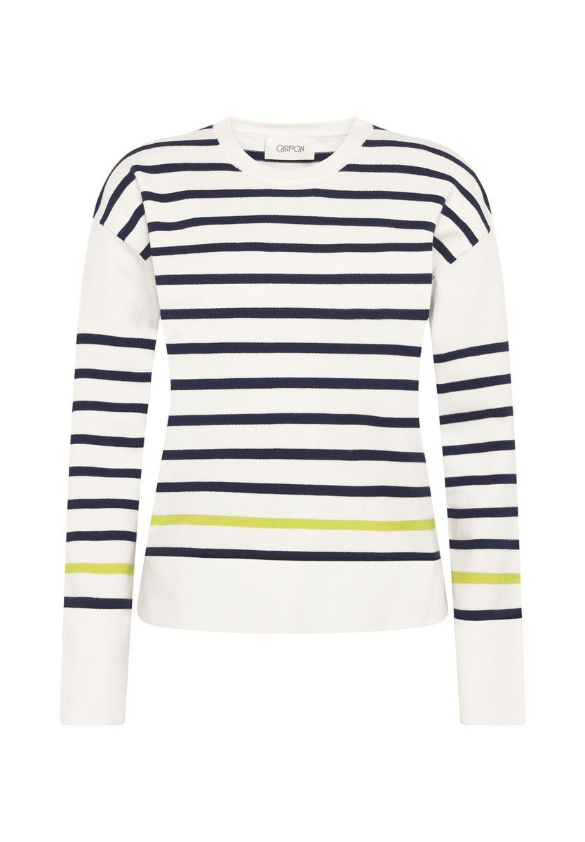 Gestreifter Strickpullover aus Baumwollmischung