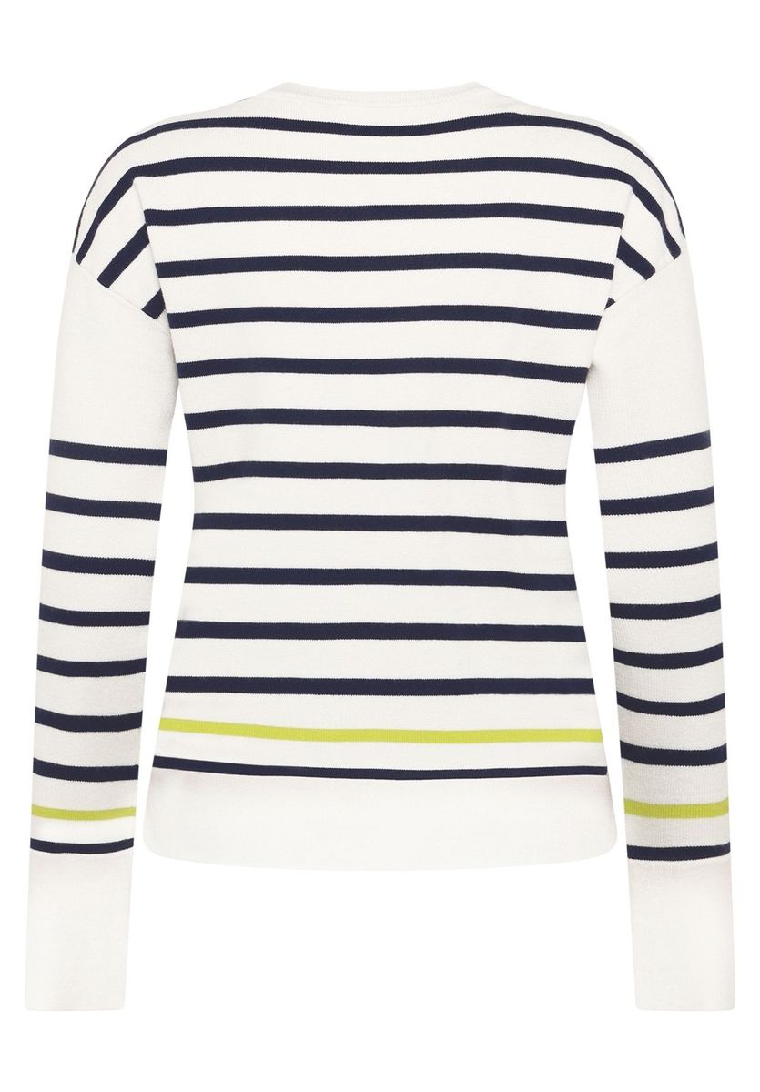 Gestreifter Strickpullover aus Baumwollmischung