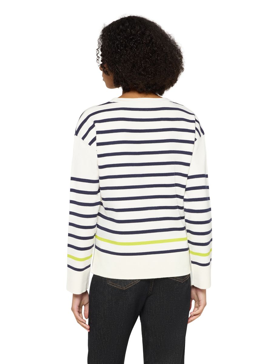 Gestreifter Strickpullover aus Baumwollmischung
