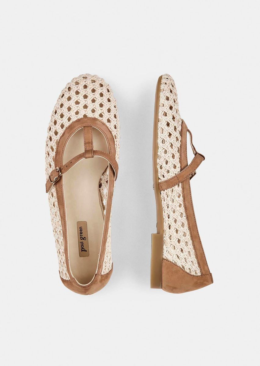 Geflochtene T-Steg Mary Jane Ballerinas