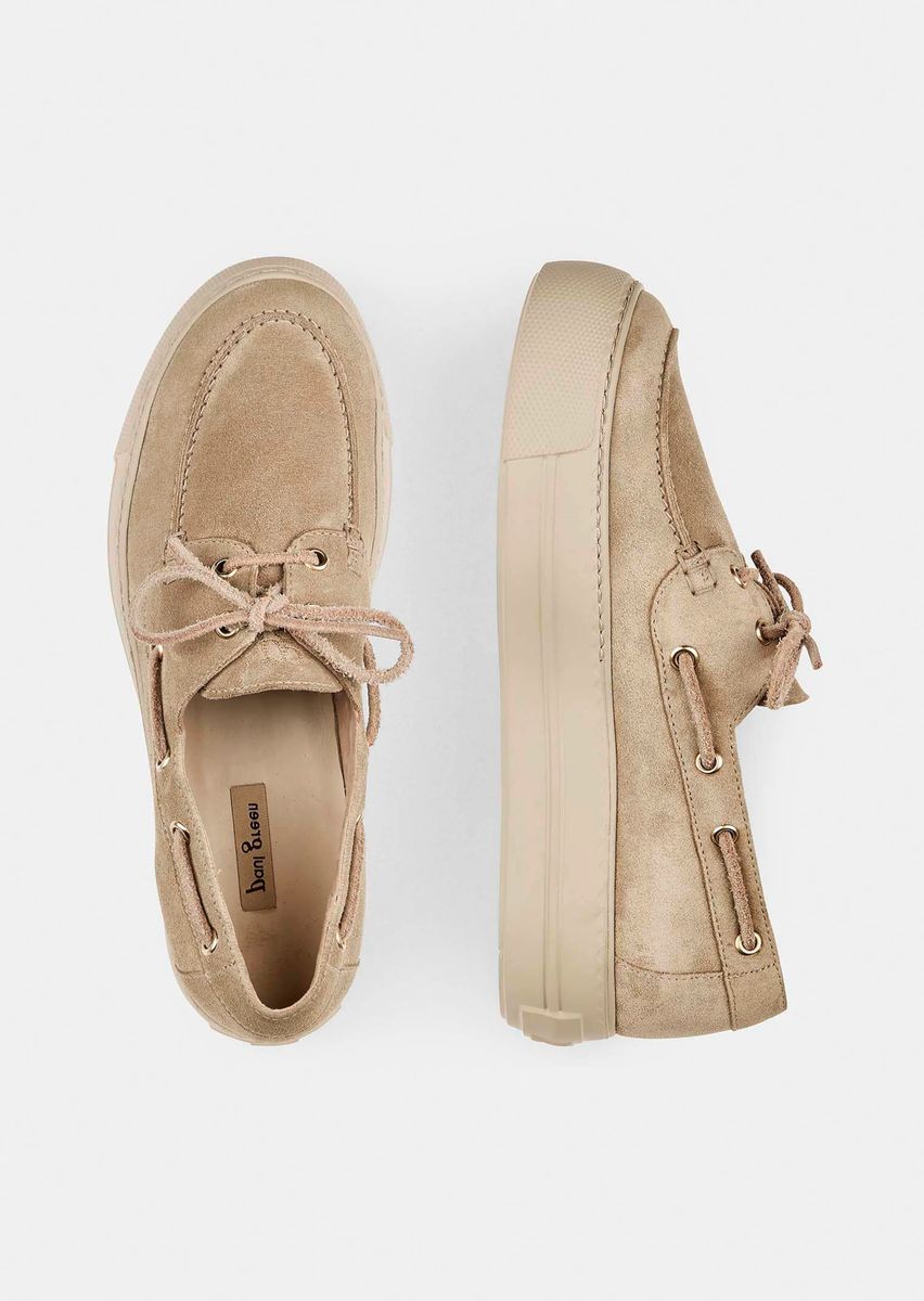 Moderne Bootsschuh-Sneaker aus Veloursleder