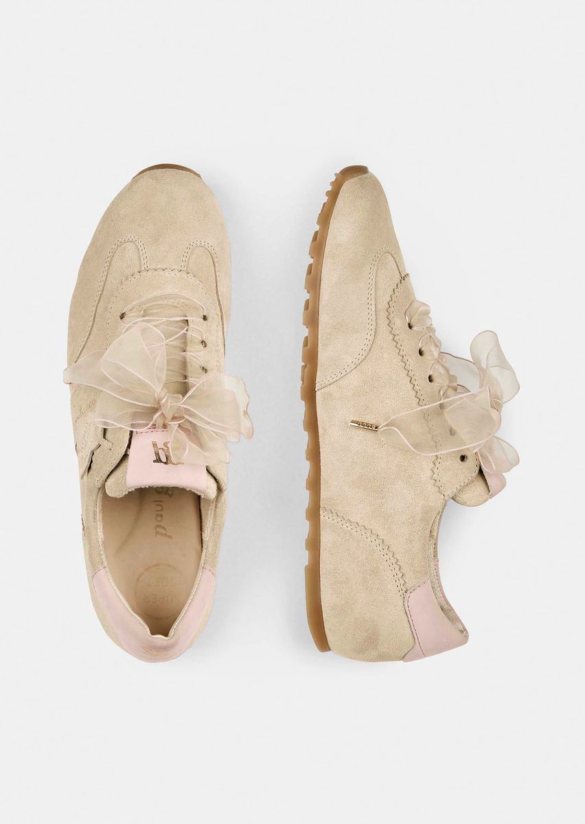 Femininer Veloursleder-Sneaker mit Bandschnürung