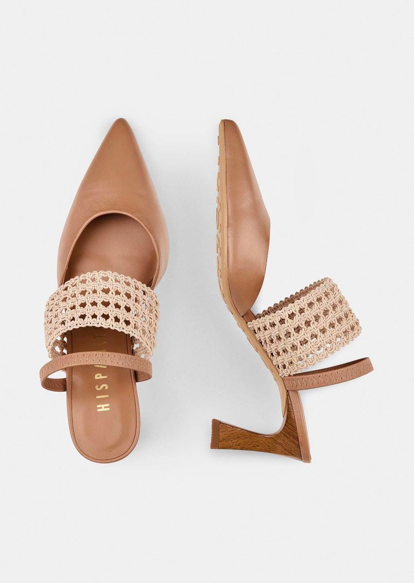 Spitze Slingpumps mit Häkel-Detail