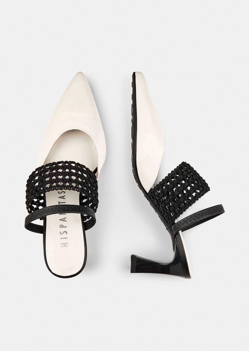 Spitze Slingpumps mit Strick-Detail