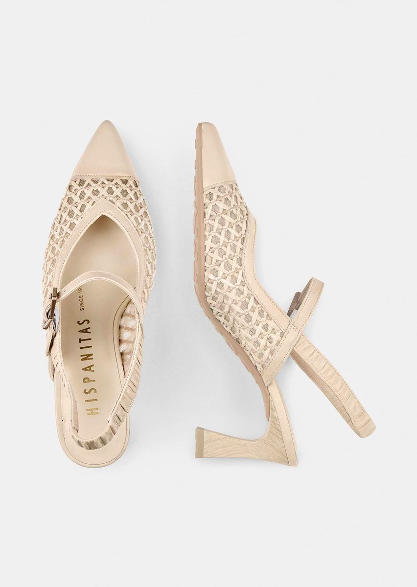 Spitze Slingpumps mit Flechtmuster