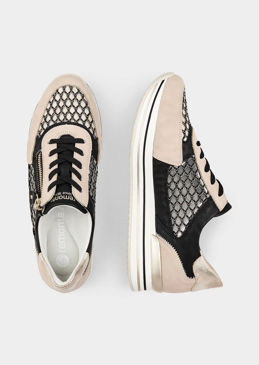 Mesh-Plateau-Sneaker mit seitlichem Reißverschluss