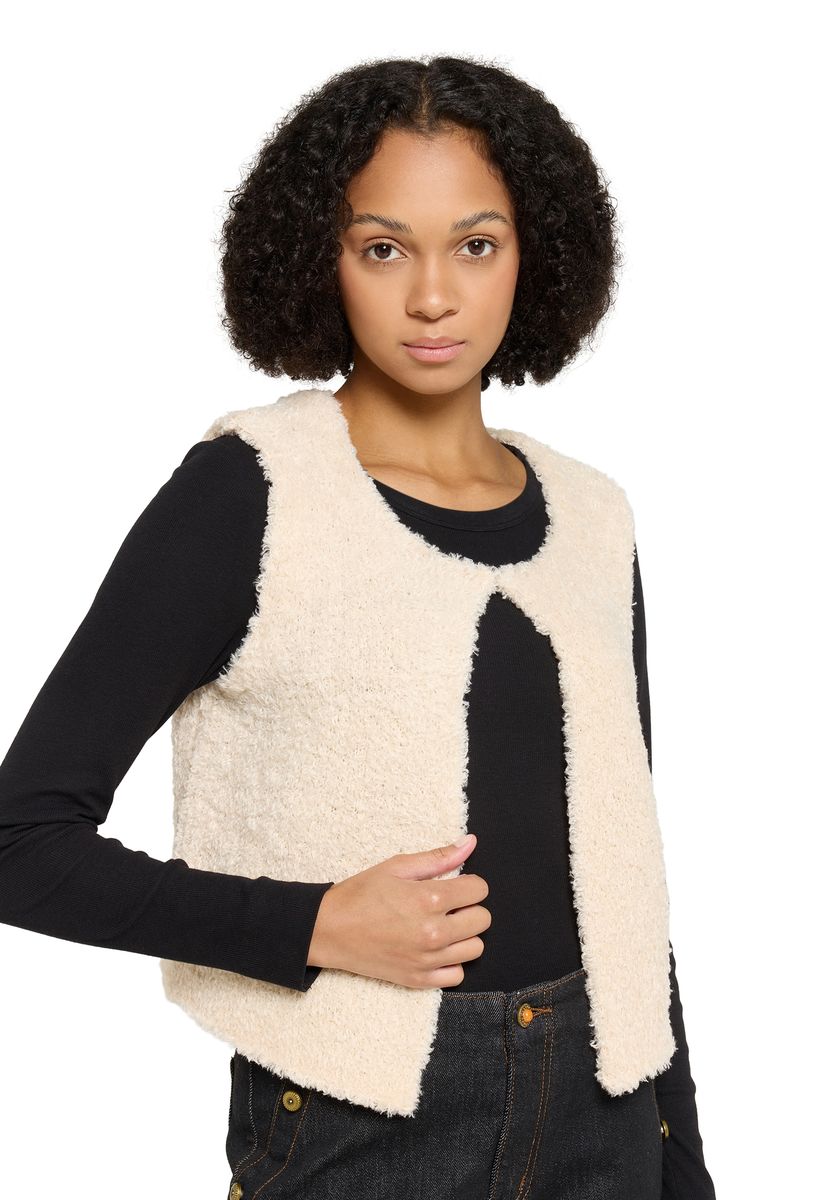 Ärmellose Bouclé Strickweste