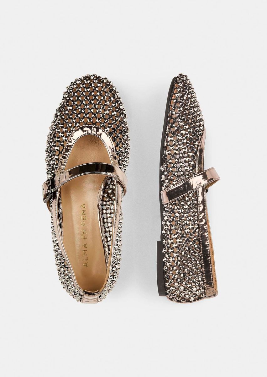 Mary Janes mit funkelndem Strassbesatz