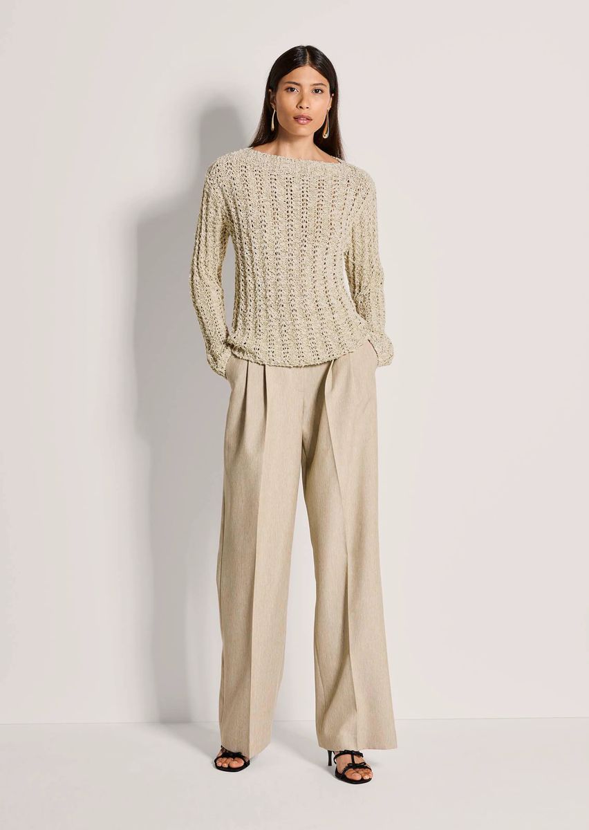 Pullover mit durchbrochenem Rippenmuster