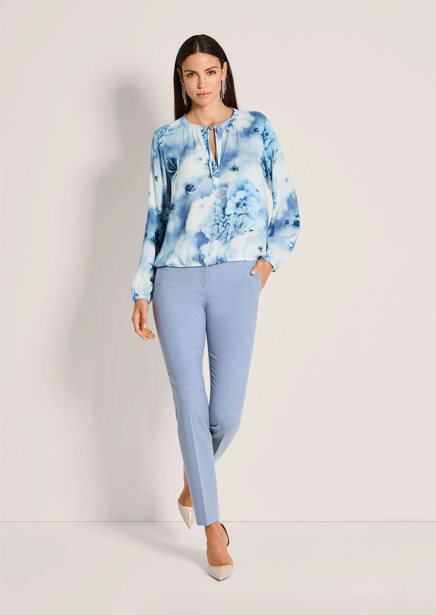 Aquarell-Bluse mit Blumenprint