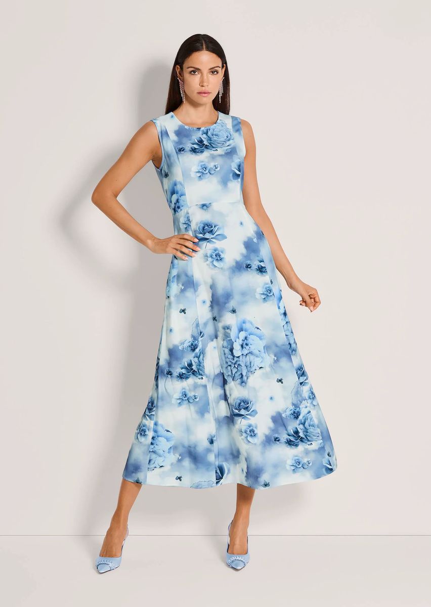 Aquarell-Blumenkleid in A-Linie