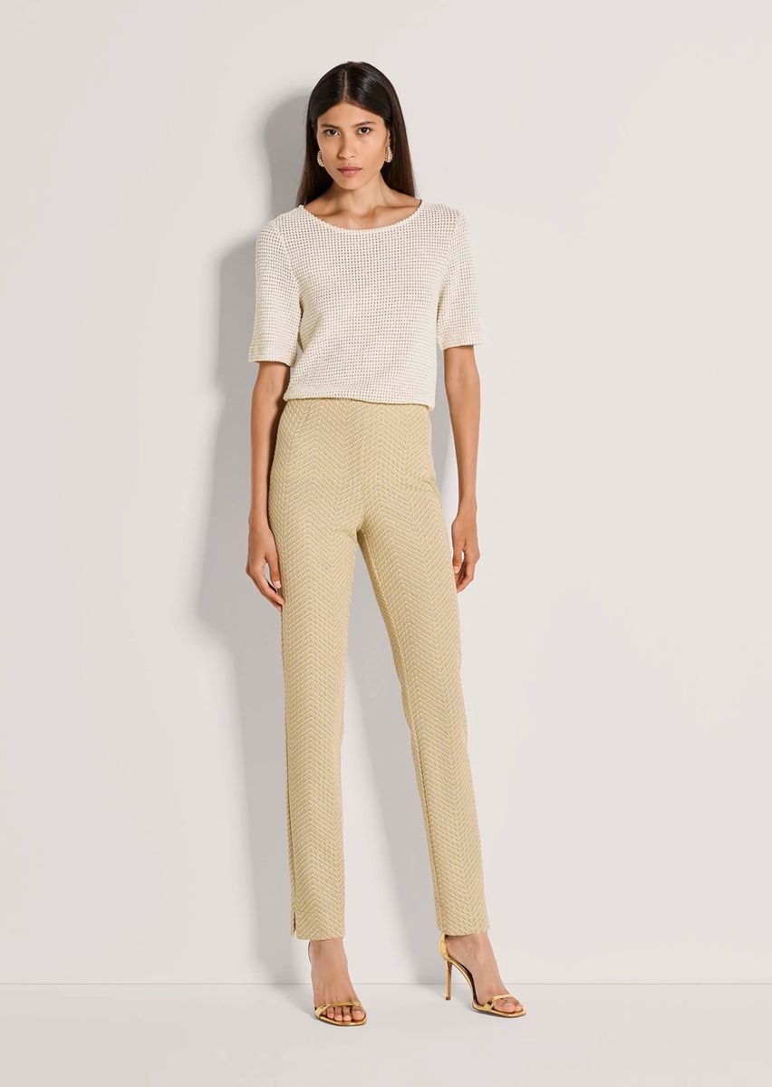 Schmale Jacquard-Hose in Knöchellänge