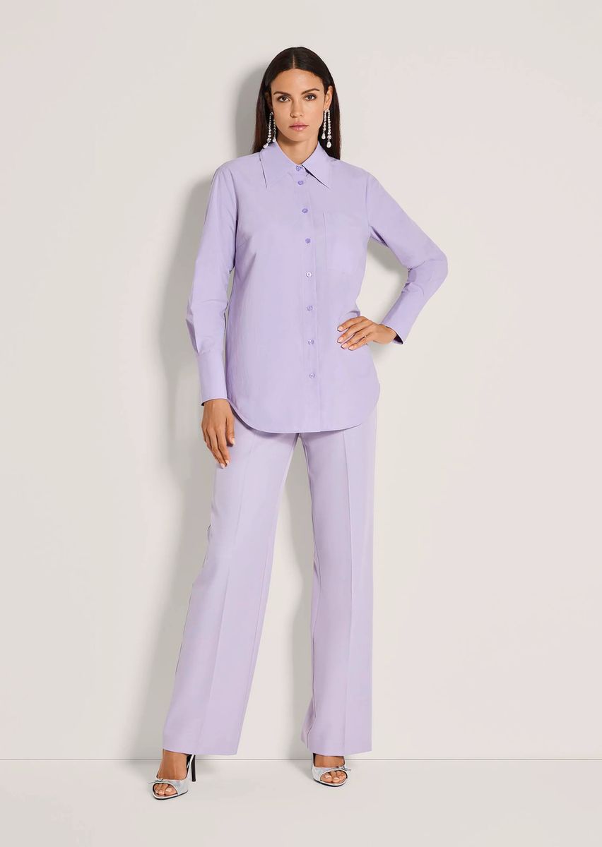 Longbluse mit Doppelmanschetten aus Baumwolle