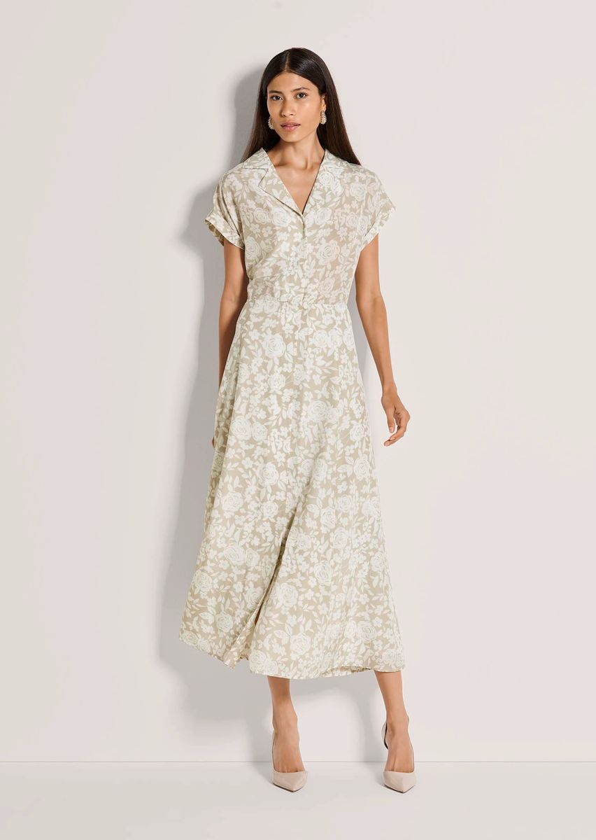Midi-Blusenkleid mit floralem Muster