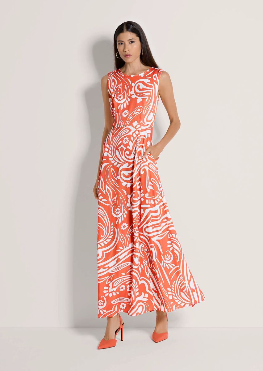 Ärmelloses Maxikleid mit Paisley-Muster