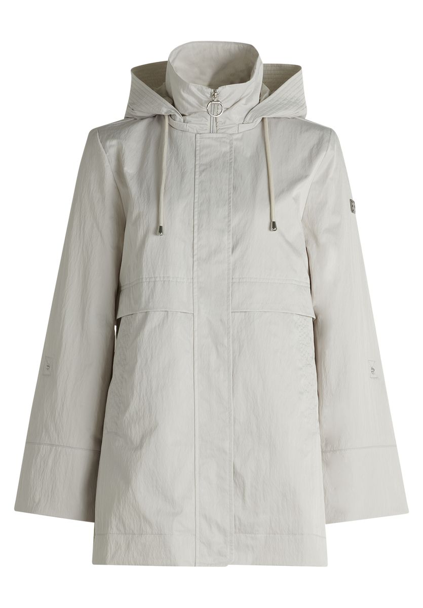 Outdoorjacke mit Kapuze und Stehkragen