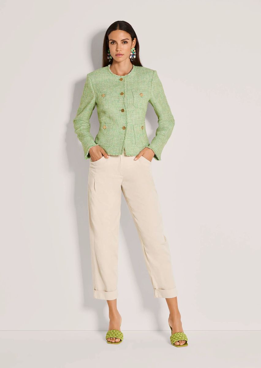Kurzer Tweed-Blazer mit Fransen