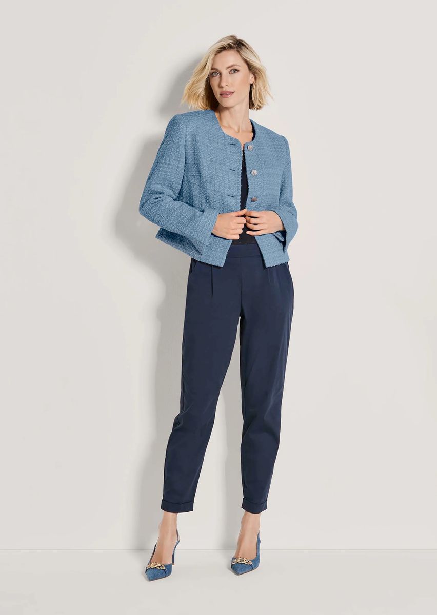 Eleganter Tweed-Blazer mit Rundhals