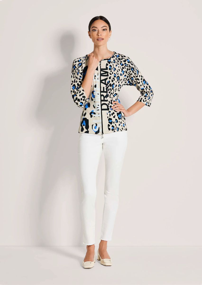 Shirtjacke mit blauem Leopardenmuster