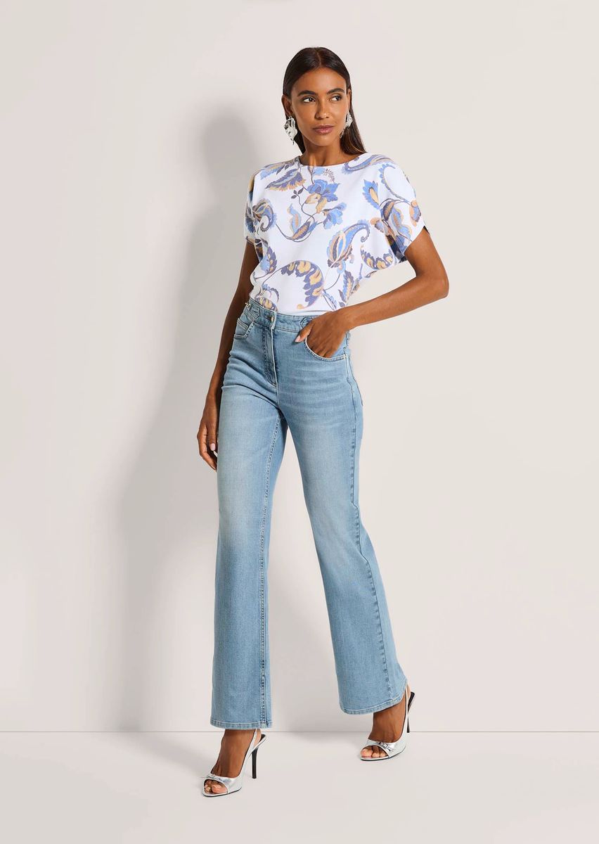 Straight-Leg-Jeans mit Goldketten