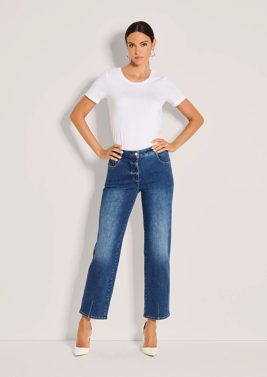 Verkürzte Barrel-Jeans mit High-Waist