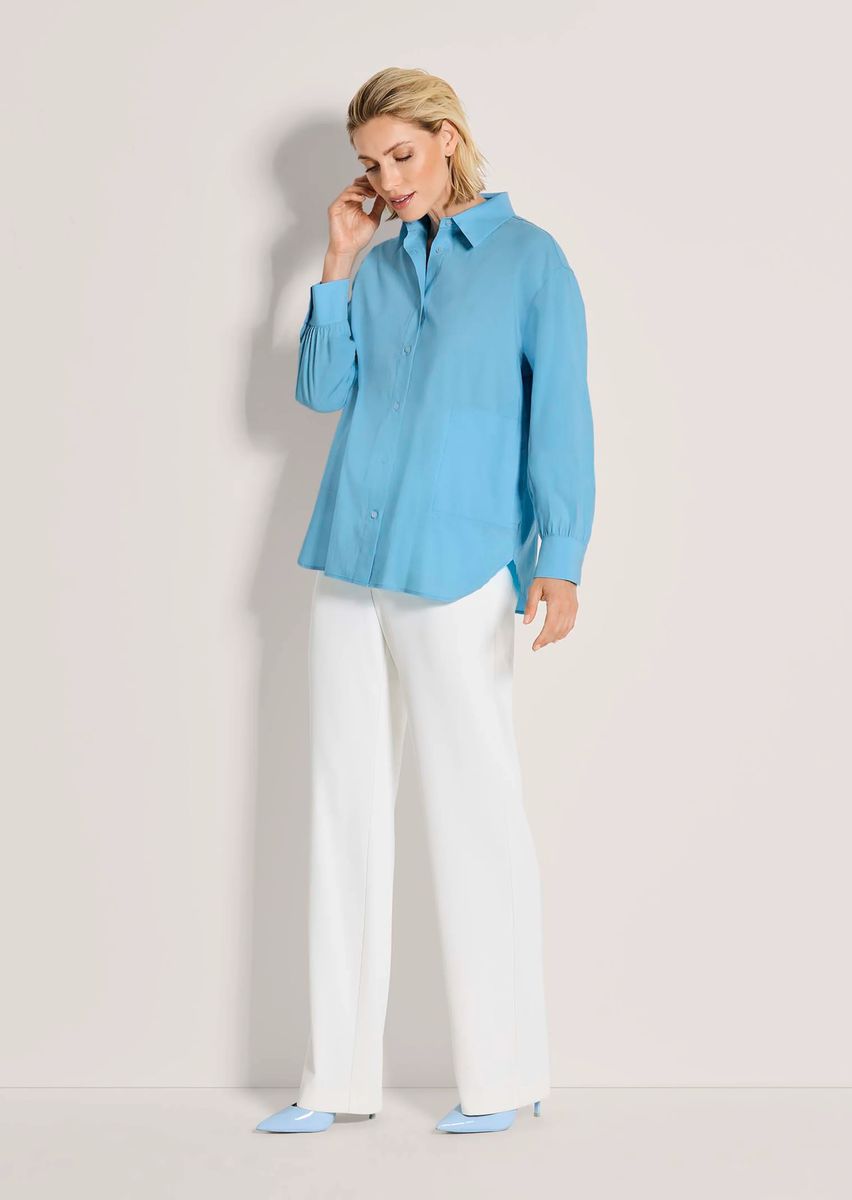 Oversize-Bluse mit seitlichen Taschen