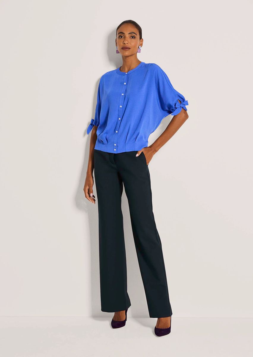 Bluse mit Fledermausärmeln und Schleifen