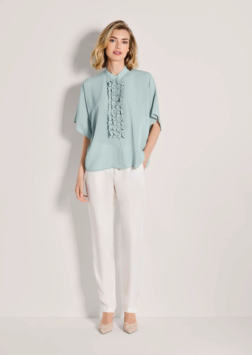 Bluse im Kimono-Stil mit Rüschen
