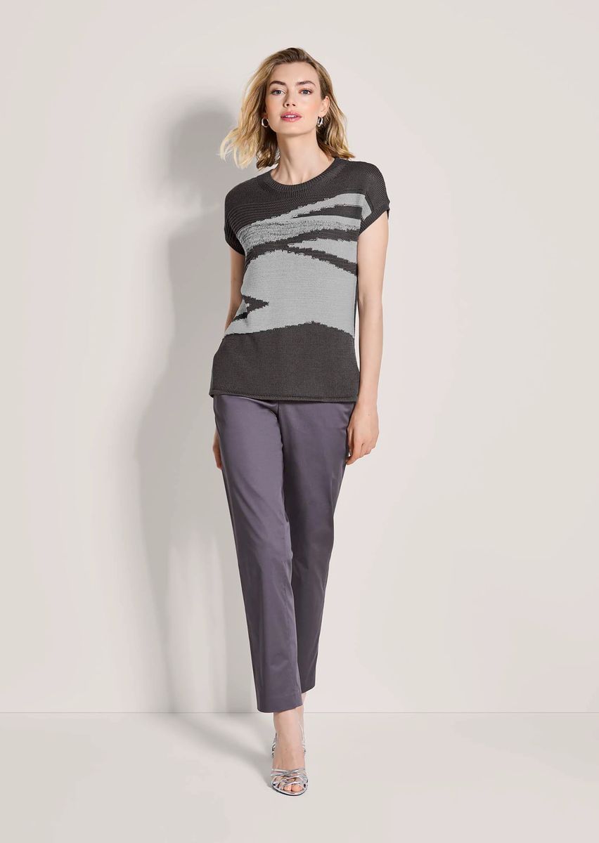 Ärmelloser Pullover in Intarsien-Optik