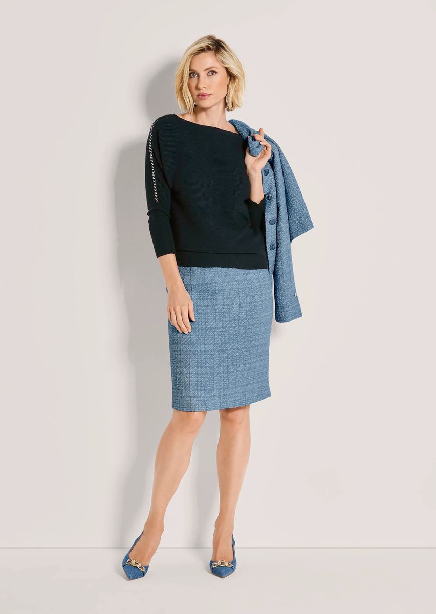 Eleganter Bleistiftrock in Bouclé-Optik