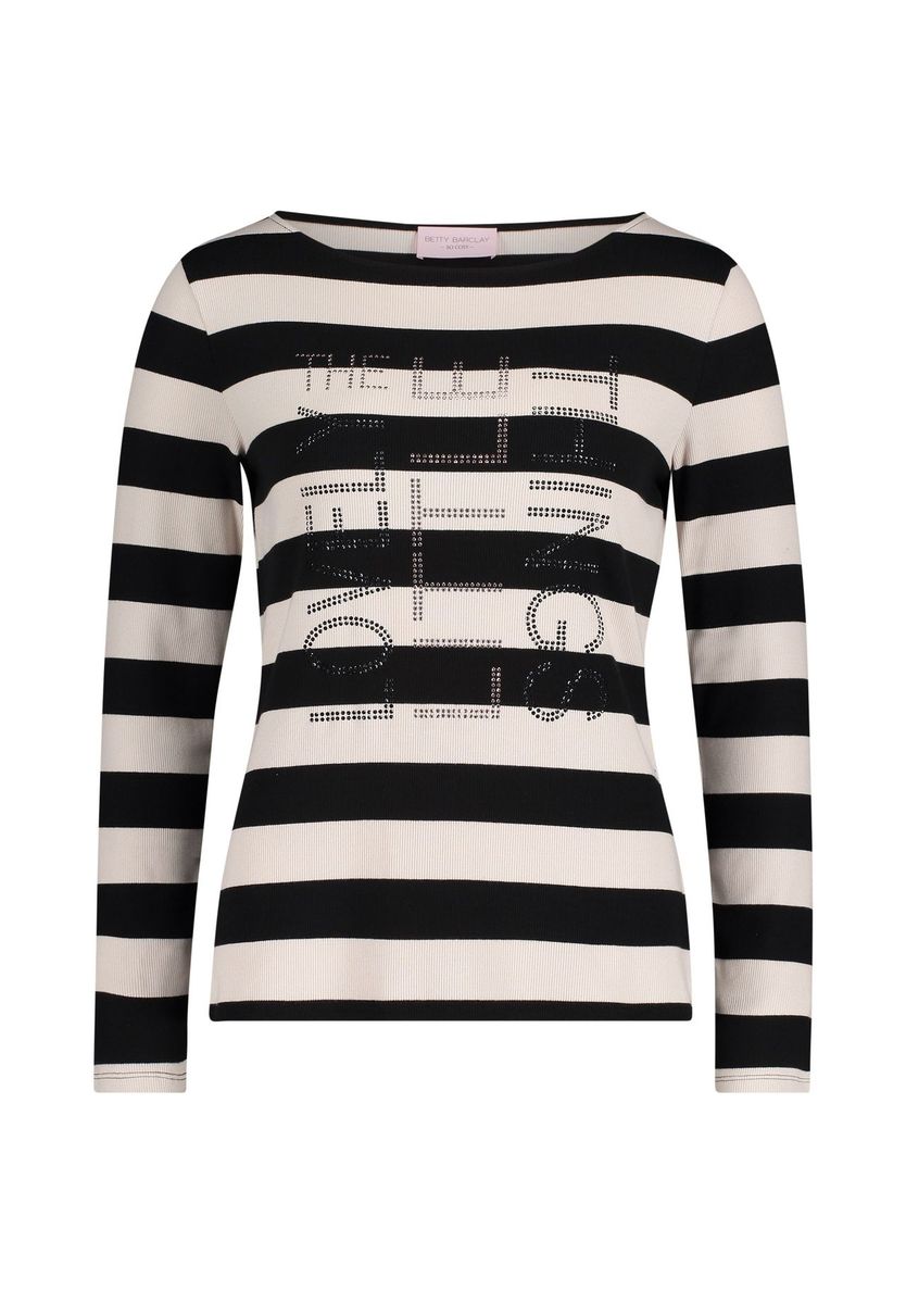 Gestreiftes Langarmshirt mit U-Boot-Ausschnitt