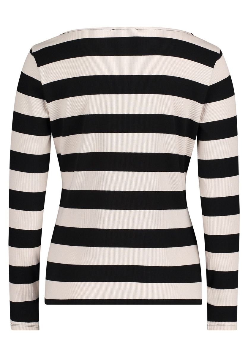 Gestreiftes Langarmshirt mit U-Boot-Ausschnitt