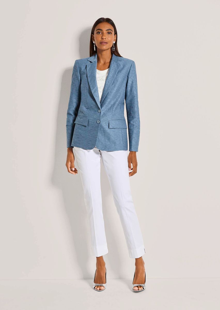 Klassischer Strukturierter Jacquard-Blazer