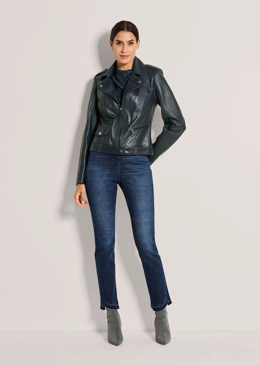 Verkürzte Lammnappa Bikerjacke