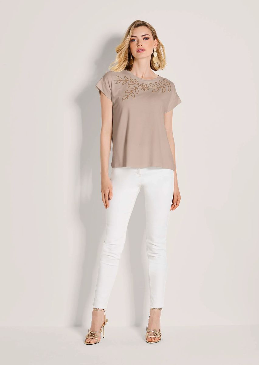 Elegantes Shirt mit Pailletten-Stickerei