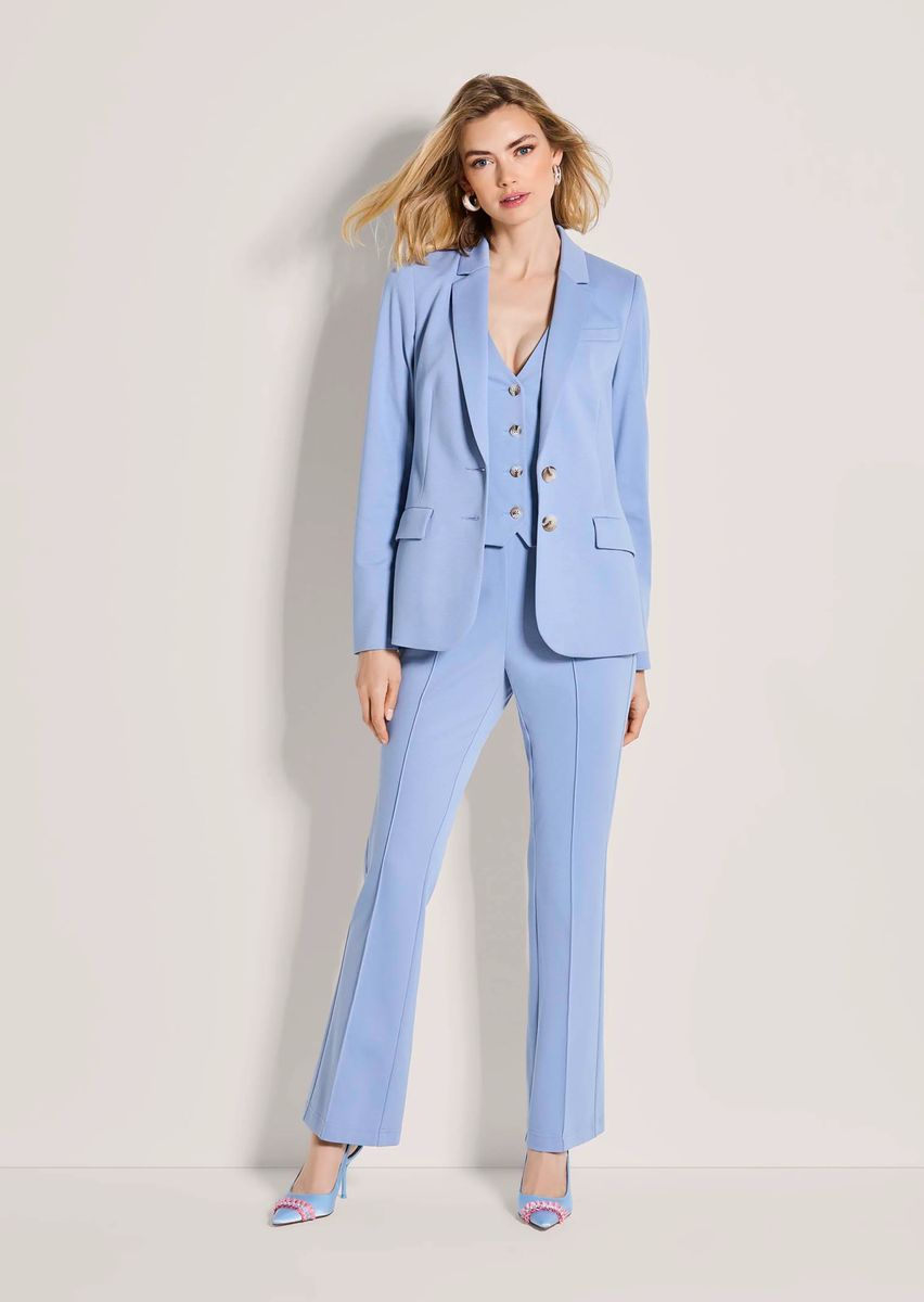 Langer Jersey-Blazer mit Reverskragen