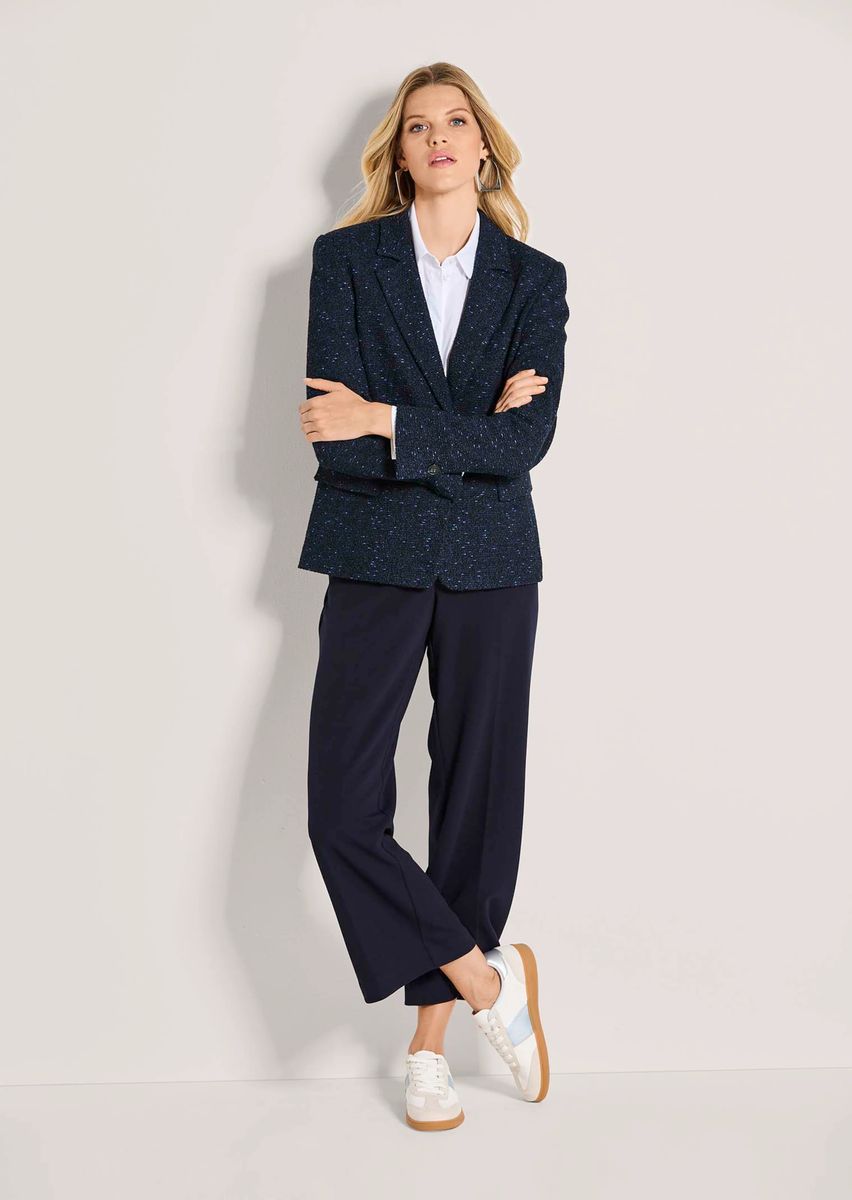 Strukturierter Einreihiger Tweed-Blazer