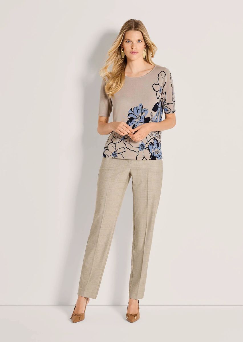 Feinstrick-Top mit Blumenprint