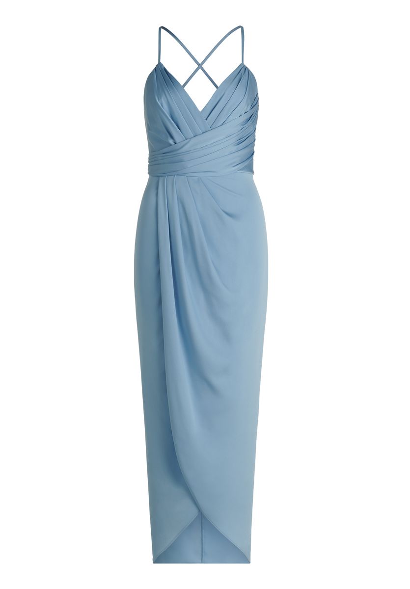 Elegantes drapiertes Satin-Abendkleid
