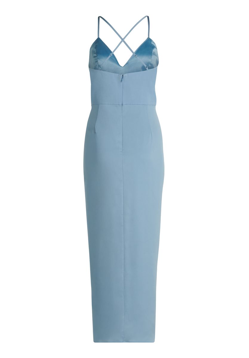 Elegantes drapiertes Satin-Abendkleid