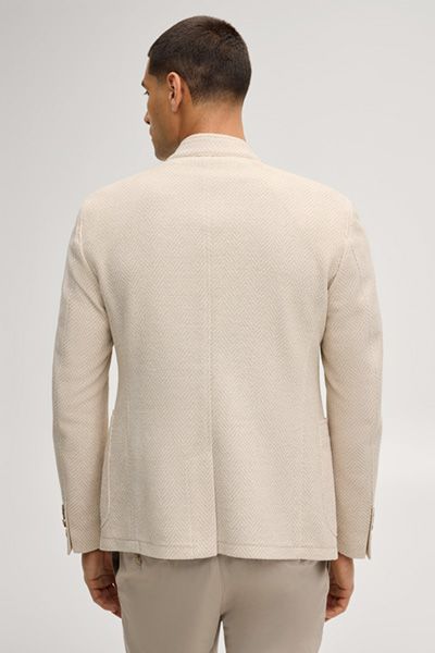 JOOP! Hiro Beige gemustertes Baumwollmischung Sakko mit Stehkragen