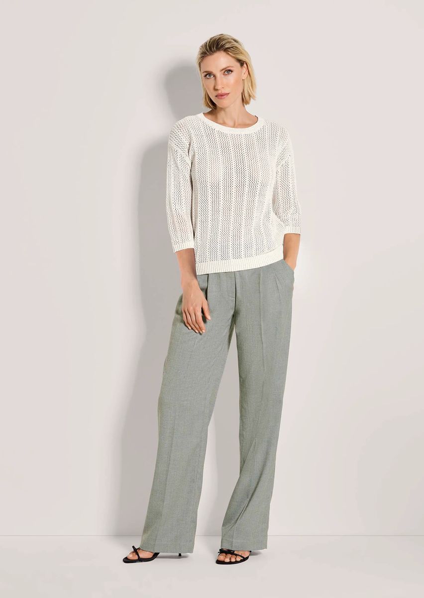 Ajourpullover mit Dreiviertelarm