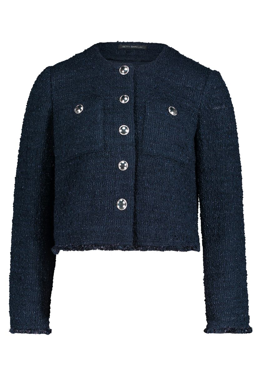 Kurzgeschnittene Bouclé-Jacke mit Struktur